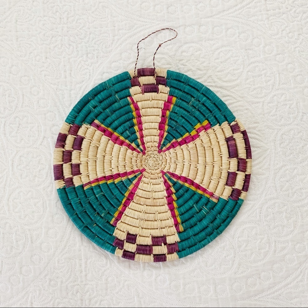 Boho Handwoven Trivet Basket Wall Hanging‎